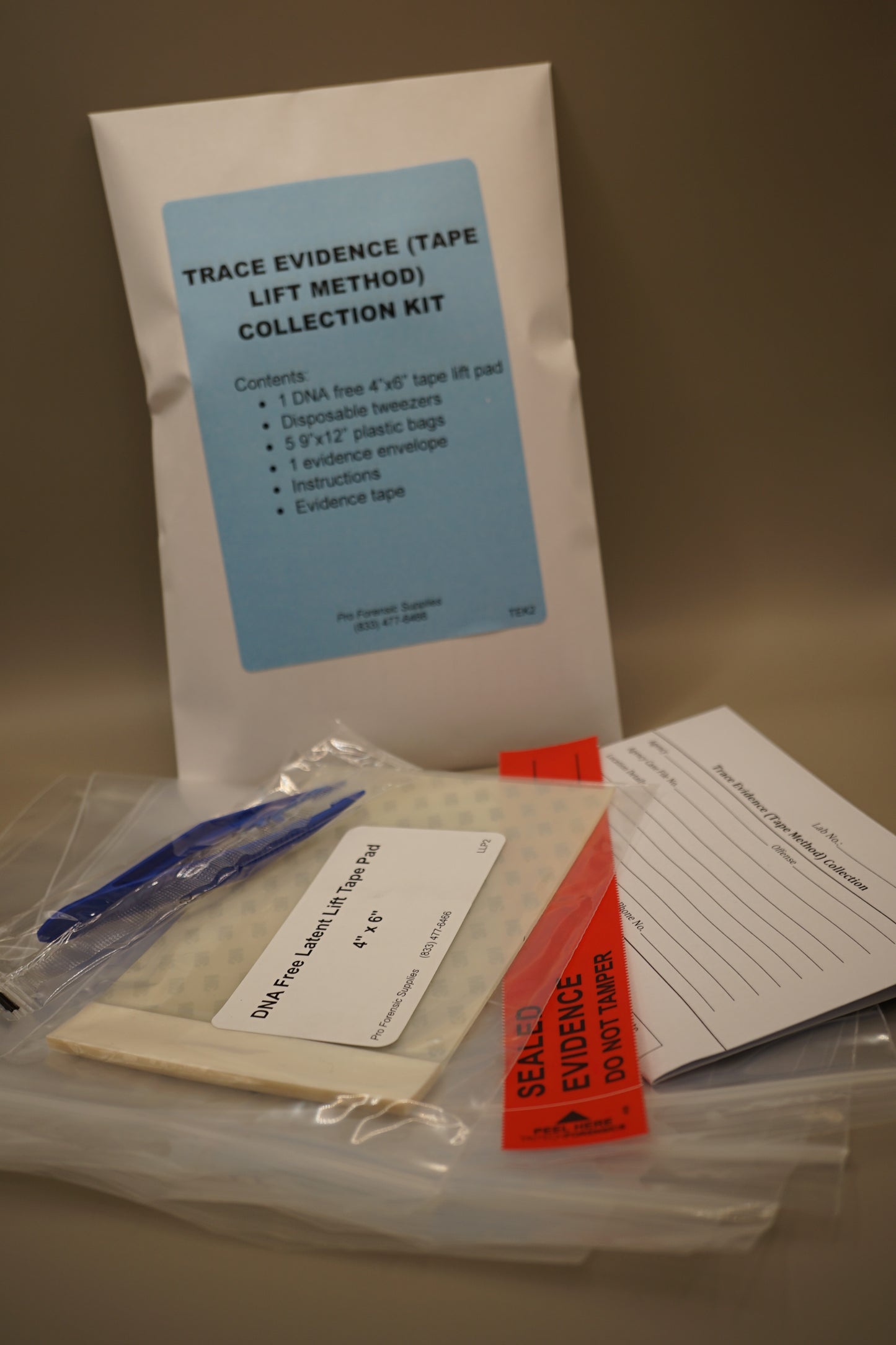 Trace Evidence (Tape Lift Method) Collection Kit