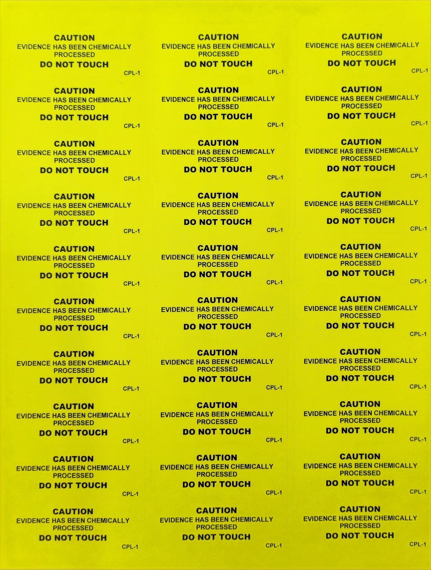 Chemically Processed Labels- Sheets (20 pack)