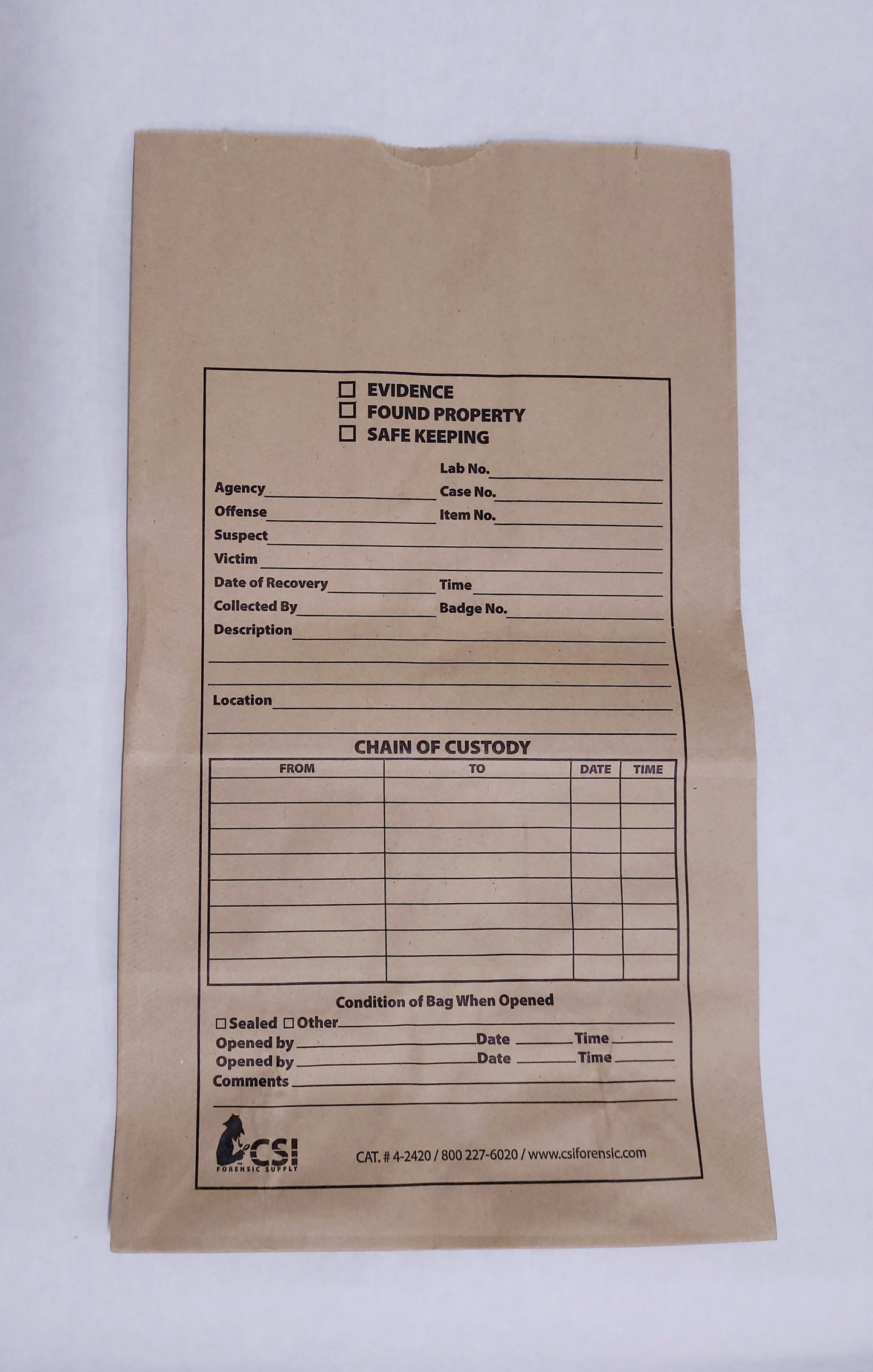 Paper Evidence Bags