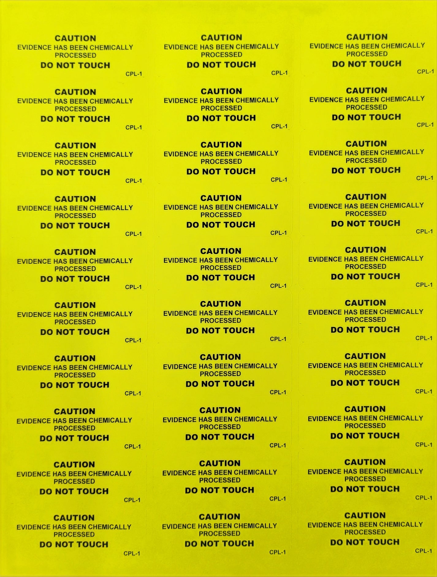 Chemically Processed Labels- Sheets (20 pack) – Pro Forensic Supplies