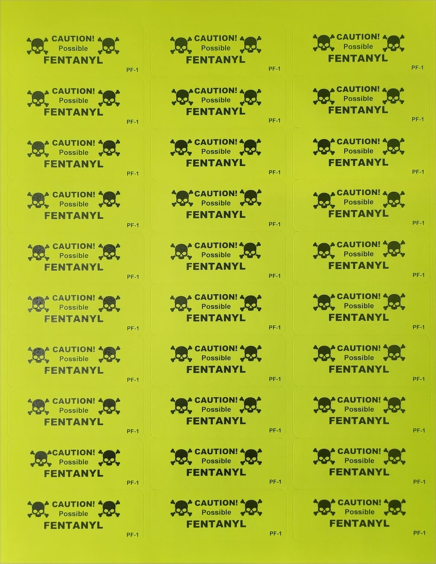 Fentanyl Labels- Sheets (20 pack)